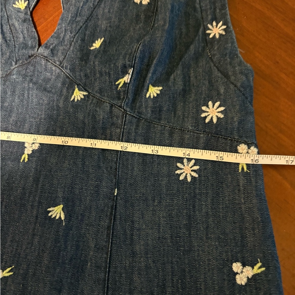 Free People Denim Blue Floral Mini Dress - Picture 8 of 9
